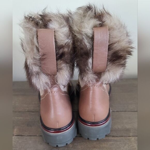 rag & bone Shiloh Leaather Combat Boots with Fur trim Size 8.5 / EU 38.5 NEW - Picture 4 of 11